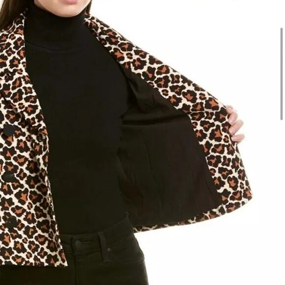 NWOT Diane von Furstenberg Leopard Print Blazer size Large - Picture 3 of 4